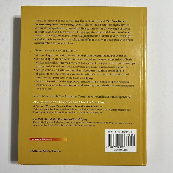 The Last Dance Encountering Death and Dying Hardcover Textbook - Picture 3 of 8